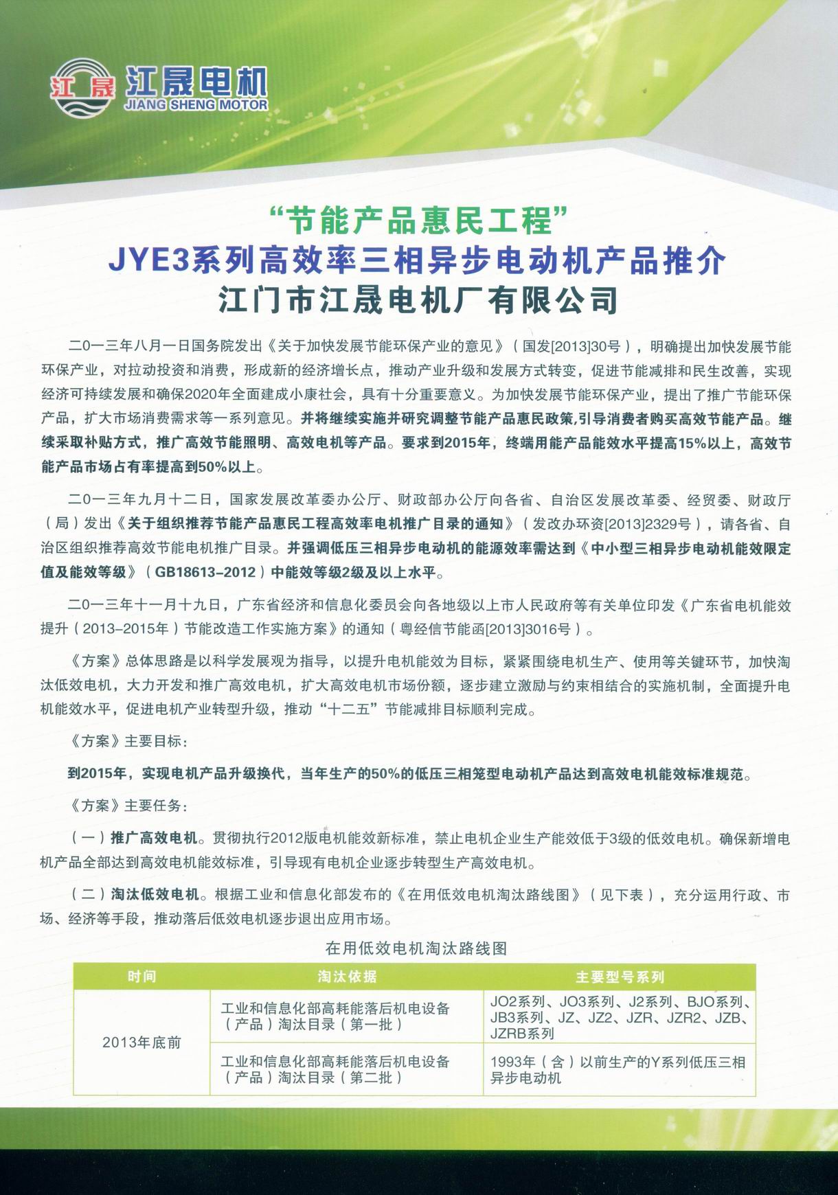 JYE3系列高效率三相異步電動機節能產品推介1